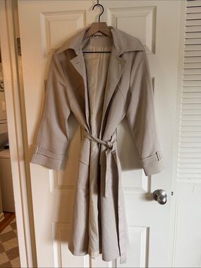 Korean Tie-Waist Trench Coat - Women